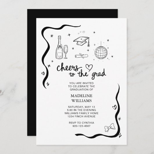 Whimsical Cheers to the Afstudeerder Afstuderen In Kaart (Voorkant / Achterkant)