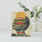 Whimsical Cheeseburger Fantasy Portrait Design Briefkaart (Staand voorkant)