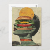 Whimsical Cheeseburger Fantasy Portrait Design Briefkaart (Voorkant / Achterkant)
