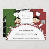 Whimsical Chef Dinner Party nodigt uit Kaart (Voorkant / Achterkant)
