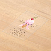 Whimsical Cherry Baby shower Acryl Uitnodigingen (Laagn)