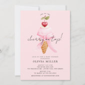 Whimsical Cherry Baby shower Kaart (Voorkant)