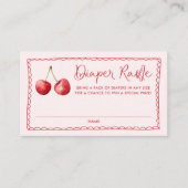 Whimsical Cherry Baby shower Luier Raffle Informatiekaartje (Voorkant)