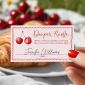 Whimsical Cherry Baby shower Luier Raffle Informatiekaartje