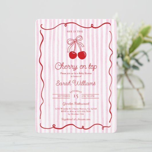 Whimsical Cherry beroemd gemaakt door Top Baby sho Kaart (Staand voorkant)