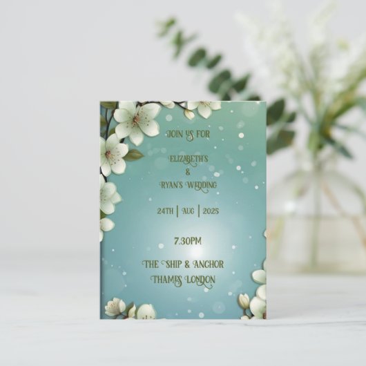 Whimsical Cherry bloesem met Sparkles Briefkaart (Staand voorkant)