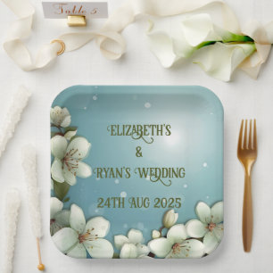 Whimsical Cherry bloesem met Sparkles Papieren Bordje