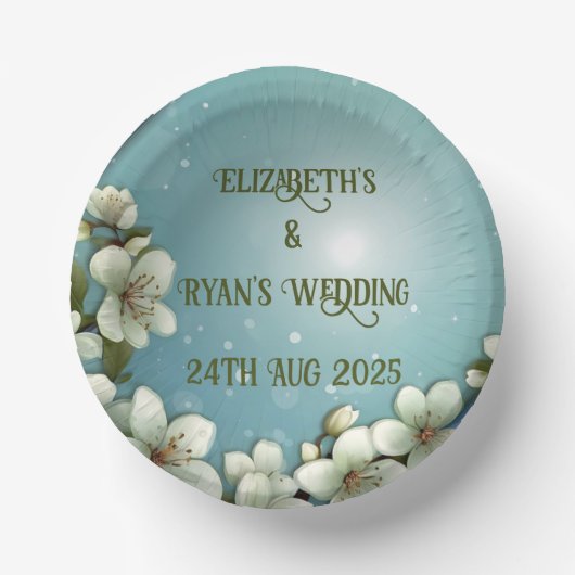 Whimsical Cherry bloesem met Sparkles Papieren Kommen (Voorkant)