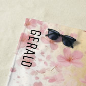 Whimsical Cherry Blossom Blizzard op Golden Strandlaken (In situ)