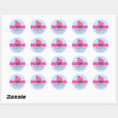 Whimsical Cherry Cupcake Bakery Box Seals Ronde Sticker (Vel)