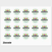 Whimsical Cherry Cupcakes Bakery Box Ronde Sticker (Vel)