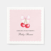 Whimsical Cherry op Top Girl Baby shower Servet (Voorkant)