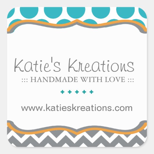 Whimsical Chevron en Stippen Stickers (Voorkant)