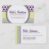 Whimsical Chevron en Stippen Visitekaartje (Voorkant / Achterkant)
