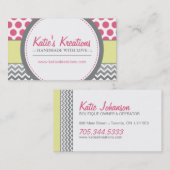 Whimsical Chevron en Stippen Visitekaartje (Voorkant / Achterkant)