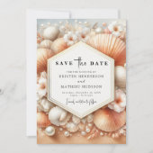 Whimsical Chic Beach bruiloft Save The Date (Voorkant)