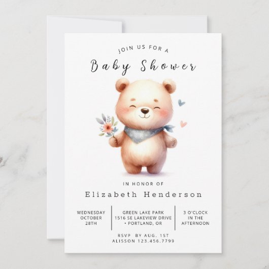 Whimsical Chic Beer Baby shower Kaart (Voorkant)