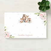 Whimsical Chic Blush Bloemen Bosdieren Post-it® Notes (Kantoor)