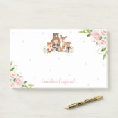 Whimsical Chic Blush Bloemen Bosdieren Post-it® Notes (Op bureau)