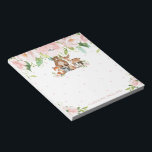 Whimsical Chic Blush Pink Floral Woodland Animals Notitieblok<br><div class="desc">c) De Happy Cat Studio</div>