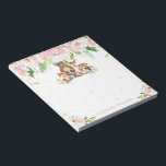 Whimsical Chic Blush Pink Floral Woodland Animals Notitieblok<br><div class="desc">c) De Happy Cat Studio</div>