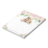 Whimsical Chic Blush Pink Floral Woodland Animals Notitieblok (Linkerzijde)