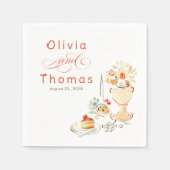 Whimsical Chic Elegant Hand Drawn Fall Wedding Servet (Voorkant)