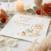 Whimsical Chic Elegant Hand Drawn Fall Wedding Servet