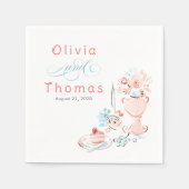 Whimsical Chic Elegant Hand Drawn Wedding Servet (Voorkant)