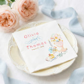 Whimsical Chic Elegant Hand Drawn Wedding Servet