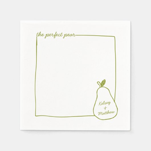 Whimsical & Chic Gepersonaliseerde Grappige Pear W Servet (Voorkant)