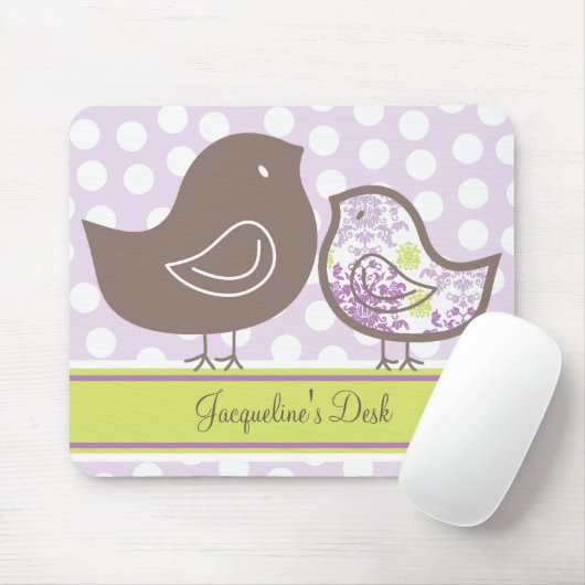 Whimsical Chic Lavender Paars Sweet Damask Chicken Muismat (Met muis)