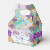 Whimsical Chic Mermaid Baby shower Meisje Dank je Bedankdoosjes (Achterkant)