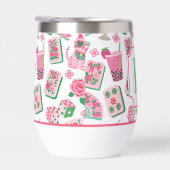 Whimsical Chic Roze & Groen Mahjong Feest Monogram (Rechts)