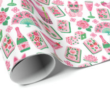 Whimsical Chic Roze & Groene Mahjong Feest