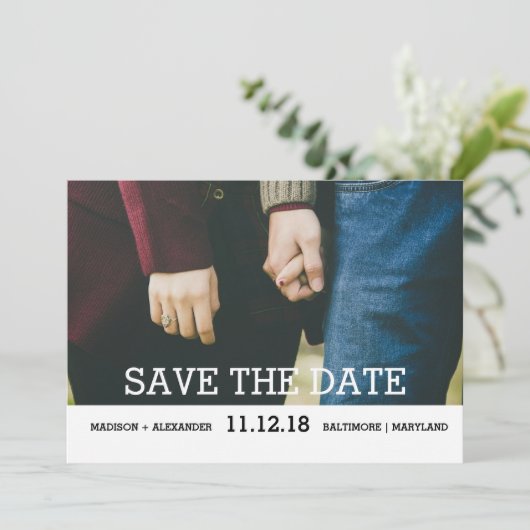Whimsical Chic Save The Date-foto Save The Date (Staand voorkant)
