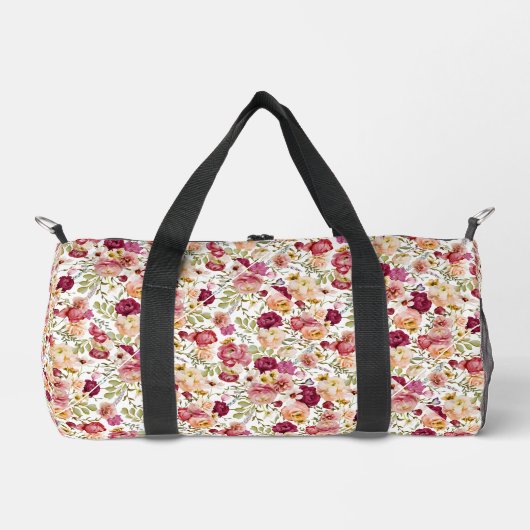 Whimsical Chic Stijlvolle Floral Duffle Bag Plunjezak (Voorkant)