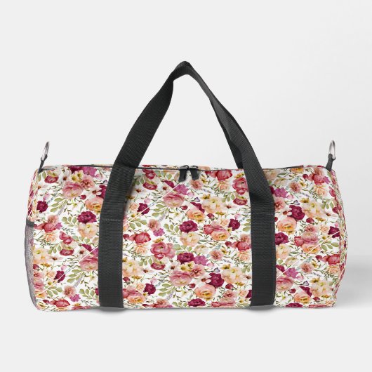 Whimsical Chic Stijlvolle Floral Duffle Bag Plunjezak (Achterkant)