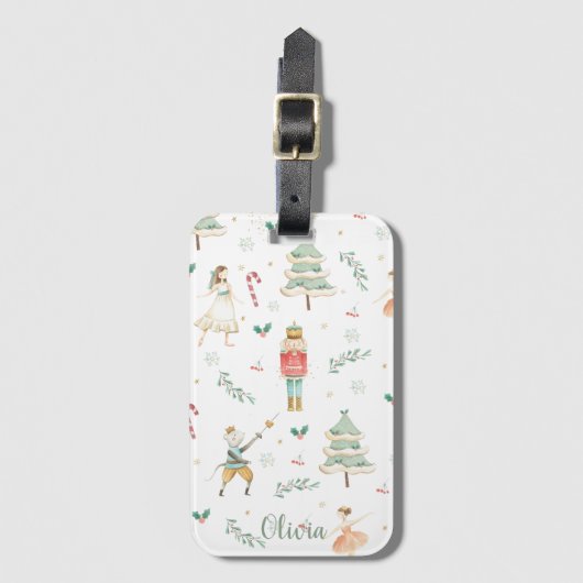 Whimsical Chic the Nutcracker kerstballet  Bagagelabel (Voorkant (verticaal))