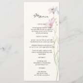 Whimsical Chic Wildflower Beige Wedding Menu (Voorkant)