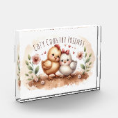 Whimsical Chick Duo Cottagecore Watercolor Fotoblokken (Links)