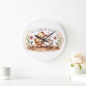 Whimsical Chick Duo Cottagecore Watercolor Grote Klok (Huis)