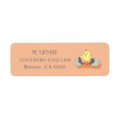 Whimsical Chick Out of Shell Retouradres Labels (Voorkant)