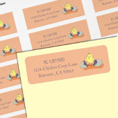Whimsical Chick Out of Shell Retouradres Labels