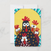 Whimsical Chicken Folk Art Bedankkaart (Voorkant)