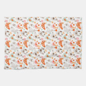 Whimsical Chickens Hens Cute Bird Pattern Theedoek (Horizontaal)