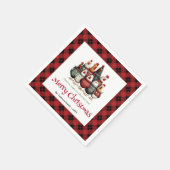 Whimsical chickens holiday napkins custom name set servet (Hoek)