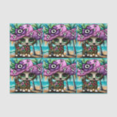 Whimsical Chihuahua Dog Palm Trees Decoupage Tissuepapier (Voorkant)