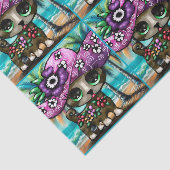 Whimsical Chihuahua Dog Palm Trees Decoupage Tissuepapier (Detail)
