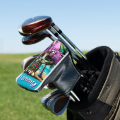 Whimsical Chihuahua Dog Palm Trees Gepersonaliseer Golfheadcover (Insitu)